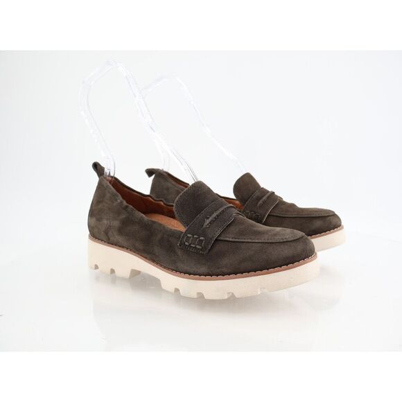 Vionic Cynthia II Loafers Womens Size 7 Green Suede Leather Wedge Slip On Shoes - Picture 1 of 15